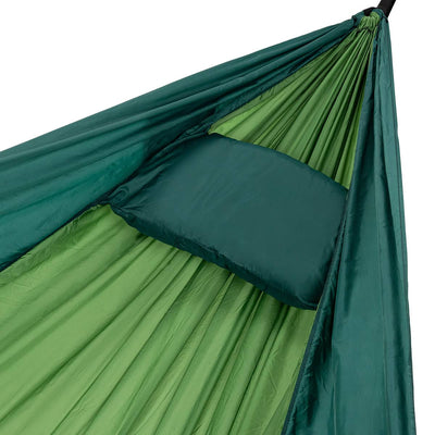 Camping double-layer hammock with integrated pillowcase