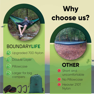Camping double-layer hammock with integrated pillowcase